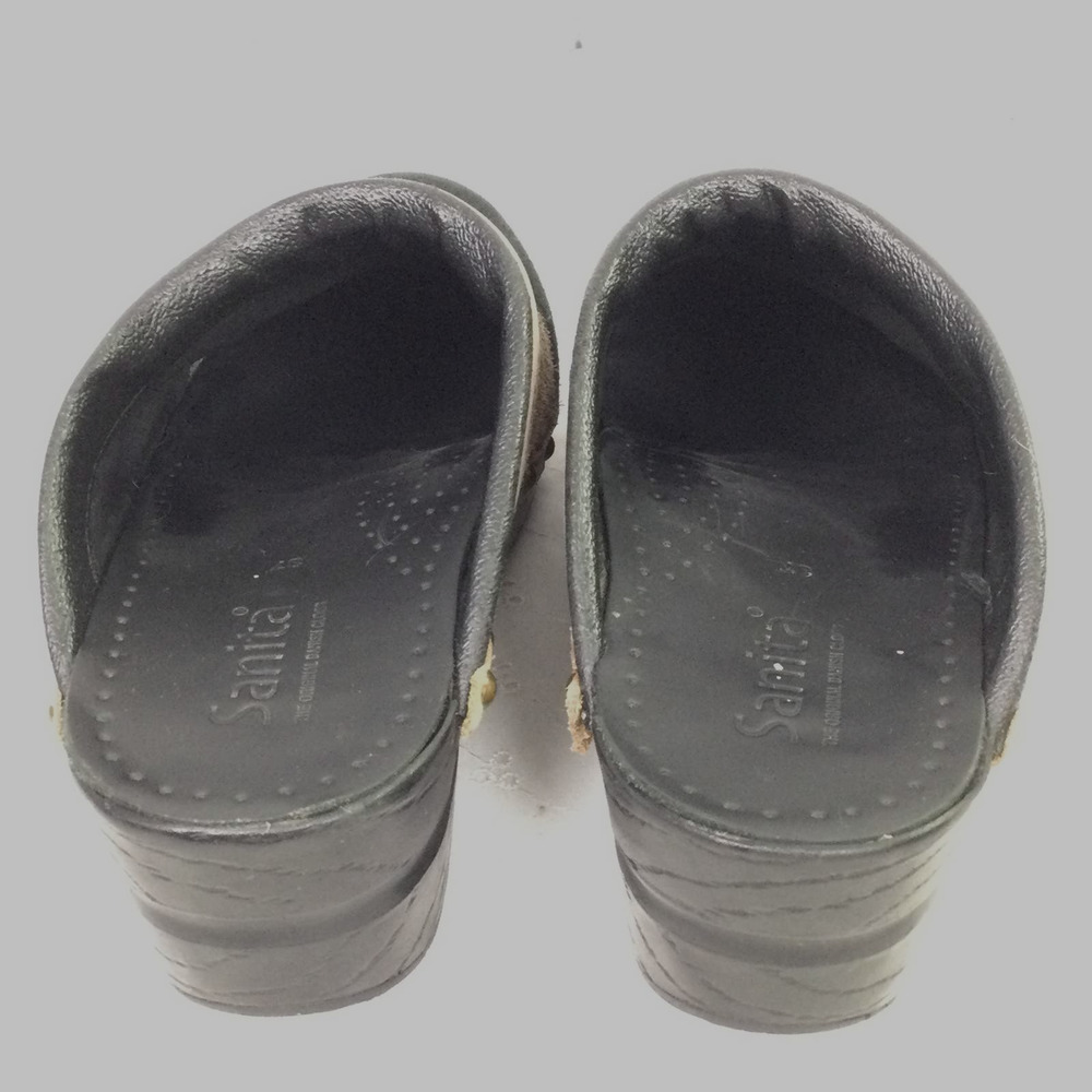 Sanita Black Brown Color Block Suede Studded Slip On Clog Women’s Size 37 - Picture 10 of 14